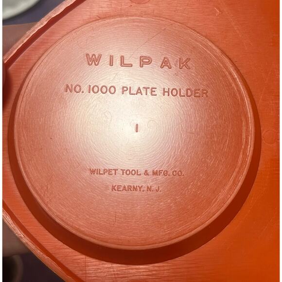 Set of 8 Vintage Retro WILPAK No. 1000 Orange Plastic Plate & Cup Holders - Picture 4 of 6